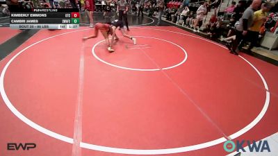 98 lbs Rr Rnd 3 - Kimberly Emmons, Grove Takedown Club vs Cambri James, Spartan Wrestling Fort Smith