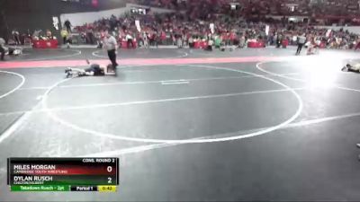 90 lbs Cons. Round 2 - Dylan Rusch, Chilton/Hilbert vs Miles Morgan, Cambridge Youth Wrestling
