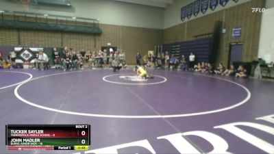 80 lbs Round 1 (6 Team) - Tucker Sayler, Thermopolis Middle School vs John Madler, Burns Junior High