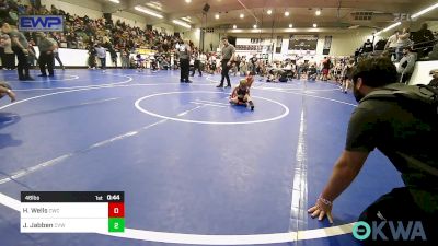 46 lbs Rr Rnd 2 - Hunter Wells, Claremore Wrestling Club vs Joey Jabben, Caney Valley Wrestling