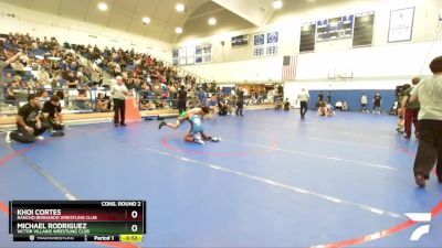 113 lbs Cons. Round 2 - Michael Rodriguez, Victor Villains Wrestling Club vs Khoi Cortes, Rancho Bernardo Wrestling Club