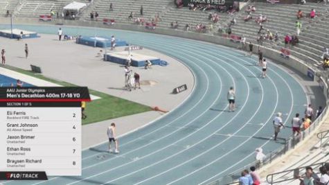 2026 AAU Junior Olympic Games - Youth Boys' 400m, Prelims 1 - Age 17-18