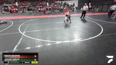 76 lbs Cons. Round 4 - Masyn Volkman, Shiocton Wrestling Club vs Arthur Harcus, Belmont/Platteville