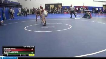 132 lbs Champ. Round 2 - Dakota Ledford, Laramie vs Dalton Price, Thermopolis