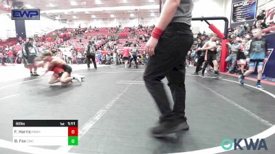 80 lbs Semifinal - Fysher Harris, Pawhuska Elks Takedown vs Baze Fox, Cowboy Wrestling Club