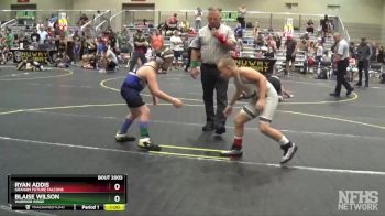 92 lbs Quarterfinal - Blaise Wilson, Warrior Ridge vs Ryan Addis, Graham Future Falcons