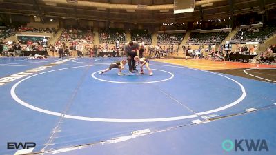 49-52 lbs Quarterfinal - Aspen Shelton, Team Tulsa Wrestling Club vs Kinsley Siau, Broken Arrow Wrestling Club