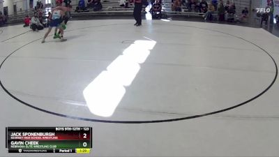123 lbs 1st Place Match - Jack Sponenburgh, Kearney High School Wrestling vs Gavin Cheek, Nebraska Elite Wrestling Club