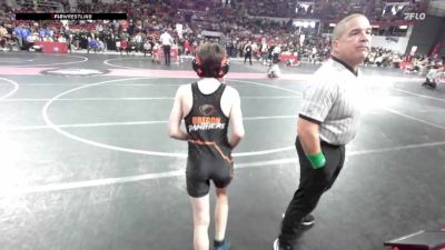 87 lbs Champ. Round 1 - Orion Wright, Oregon Wrestling Club vs Camden Brahmer, Glenwood City