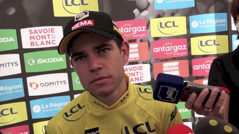 Wout Van Aert Let's Out A Roar Finishing The Dauphiné Stage