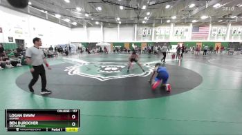 157 lbs 1st Place Match - Ben Durocher, UW-Parkside vs Logan Swaw, Illinois