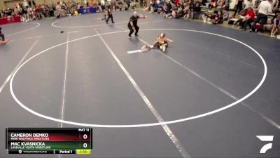 76-85 lbs Quarterfinal - Mac Kvasnicka, Lakeville Youth Wrestling vs Cameron Demko, Park Wolfpack Wrestling