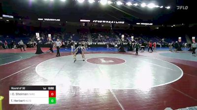 144 lbs Round Of 32 - Owen Sheiman, Fairfield Warde vs Tanner Herbert, Milford [NH]