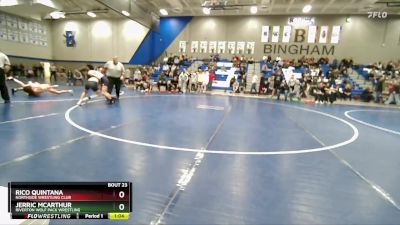 100 lbs Champ. Round 1 - Jerric McArthur, Riverton Wolf Pack Wrestling vs Rico Quintana, Northside Wrestling Club