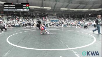 37 lbs Round Of 32 - Owen Harader, Ponca City Wildcat Wrestling vs Charlie Hepler, Team Tulsa Wrestling Club