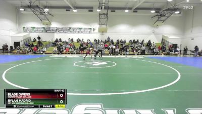 125 lbs Quarterfinal - Blade Owens, Victor Valley College vs Rylan Madrid, Mt. San Antonio College