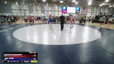 42 lbs Champ. Round 1 - Easton Dadiomoff, TN vs Aria Wing, WA