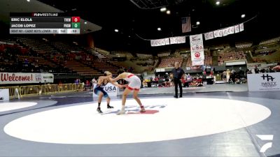 Cadet Boys Lower - 132 lbs Cons. Round 5 - Eric Elola, Tri Valley Elite Wrestling Club vs Jacob Lopez, Pacifica High School Wrestling