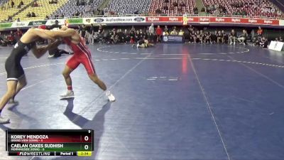 133 lbs Round 1 (16 Team) - Korey Mendoza, Grand View (Iowa) vs Caelan Oakes Sudhish, Morningside (Iowa)