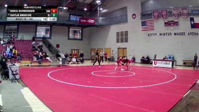 145 lbs Quarterfinal - Haylie Briscoe, William Jewell College vs Erica Schroeder, Colorado Mesa University