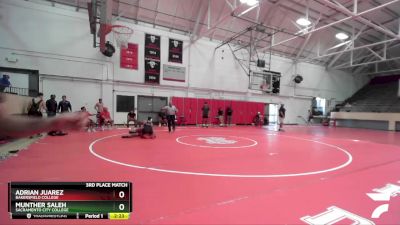 174 lbs 3rd Place Match - Munther Saleh, Sacramento City College vs Adrian Juarez, Bakersfield College