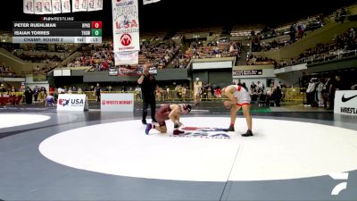 Junior Boys - 150 lbs Champ. Round 2 - Riley Arias, Calaveras Wrestling vs Eshi Linkhoboev