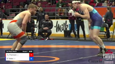 74kg 1st Place Match - Adam Thomson, London-Western WC vs Gunnar Sales, Guelph WC