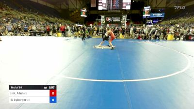 132 lbs Rnd Of 64 - Kaden Allen, KS vs Brody Lybarger, OR