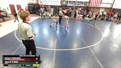 110 lbs Semifinal - Gracie Huber, Delta vs Scout Stephens, Sanderson Wrestling Academy