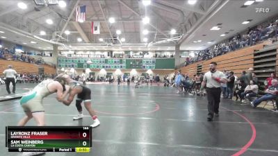 144 lbs 3rd Place Match - Sam Weinberg, La Costa Canyon vs Layronz Fraser, Granite Hills