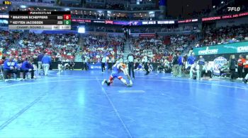 1A-132 lbs Champ. Round 2 - Keyten Jacobsen, Jesup vs Brayden Scheffers, Interstate 35