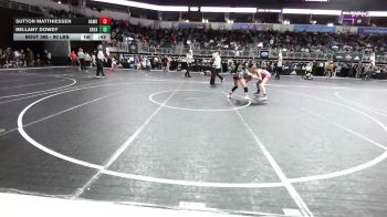 90 lbs Consi Of 8 #2 - Sutton Matthiessen, Hawks WC Lincoln vs Bellany Dowdy, Greater Heights WC
