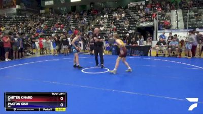 110 lbs Cons. Semi - Carter Kinard, PA vs Paxton Gish, WI