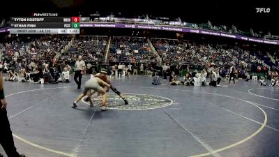 4A 132 lbs Champ. Round 1 - Tyton Kostoff, William Amos Hough High School vs Ethan Finn, Pinecrest