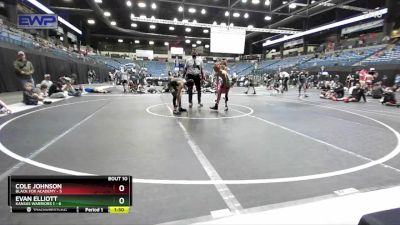 80 lbs Round 4 (6 Team) - Evan Elliott, Kansas Warriors 1 vs Cole Johnson, Black Fox Academy