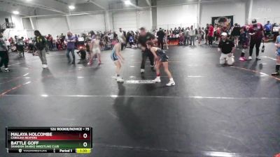 75 lbs Round 1 - Malaya Holcombe, Carolina Reapers vs Battle Goff, Shandon Sharks Wrestling Club