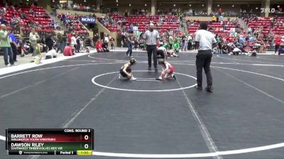 43 lbs Cons. Round 3 - Dawson Riley, Southwest Timberwolves Kids Wr vs Barrett Row, Wellington Youth Wrestling