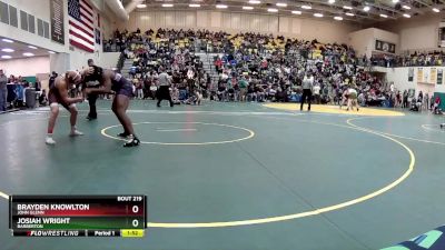 190 lbs Champ. Round 2 - Josiah Wright, BARBERTON vs Brayden Knowlton, JOHN GLENN