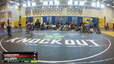 215 lbs Round 5 (8 Team) - Zach Horner, Palm Harbor WC vs CJ McCutcheon, Riverview WC