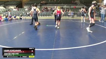 131 lbs Round 2 (4 Team) - Sawyer Wieland, Independence vs Asher Schechinger, Moyer Ultimate Wrestling Club
