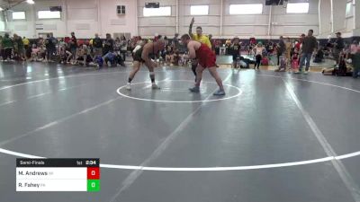 220-V Mats 19-20 8:00am lbs Semifinal - Mike Andrews, WI vs Robert Fahey, PA