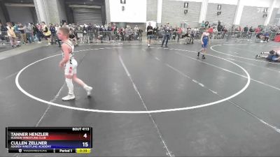 87 lbs Cons. Round 2 - Tanner Henzler, Hudson Wrestling Club vs Cullen Zellner, Askren Wrestling Academy