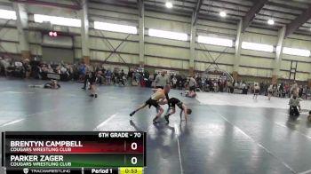 70 lbs Cons. Round 2 - Parker Zager, Cougars Wrestling Club vs Brentyn Campbell, Cougars Wrestling Club