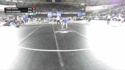 Boys 1B/2B 157 Quarterfinal - Lucas Swogger, Willapa Valley vs Aiden Conley, Kittitas