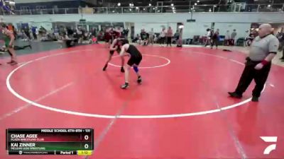 131 lbs Cons. Round 3 - Kai Zinner, McLean Lion Wrestling vs Chase Agee, Plaza Wrestling Club