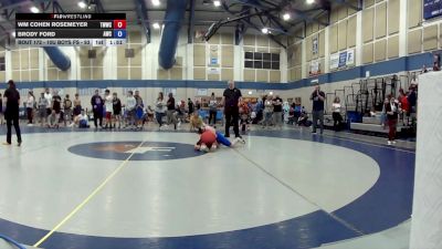 10U Boys FS - 93 lbs Cons. Semis - Wm Cohen Rosemeyer, Tri West Wrestling Club vs Brody Ford, Avon Wrestling Club