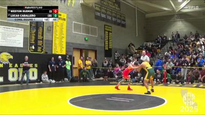 128 lbs Cons. Round 1 - Weston Rudkin, Chico RTC vs Lucas Caballero, Cooley Middle School