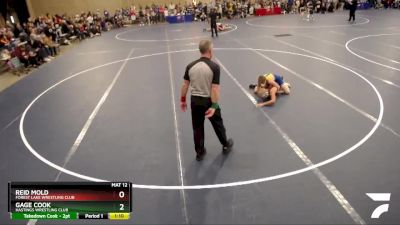 98 lbs Cons. Round 4 - Reid Mold, Forest Lake Wrestling Club vs Gage Cook, Hastings Wrestling Club