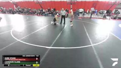 132 lbs Cons. Round 2 - Jude Stark, Medford High School Wrestling vs Cameron Clark, Missouri