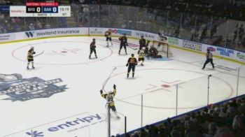 Cooper Dennis Scores Top Shelf To Give The Brantford Bulldogs A 1-0 Lead
